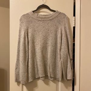 Boutique Speckle Sweater with buttons on sleeves